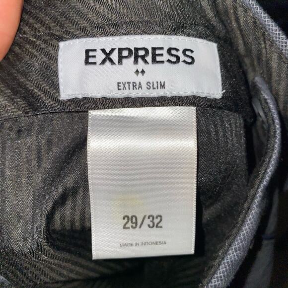 Express Extra Slim Grey Preppy Casual Slacks Pants with pockets size 29/32 - Picture 9 of 11